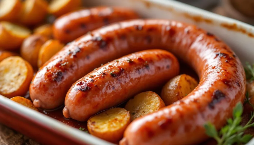 scopri la ricetta facile e gustosa di salsiccia al forno con patate: un piatto sorprendente che conquisterà il tuo palato e renderà le tue cene indimenticabili.